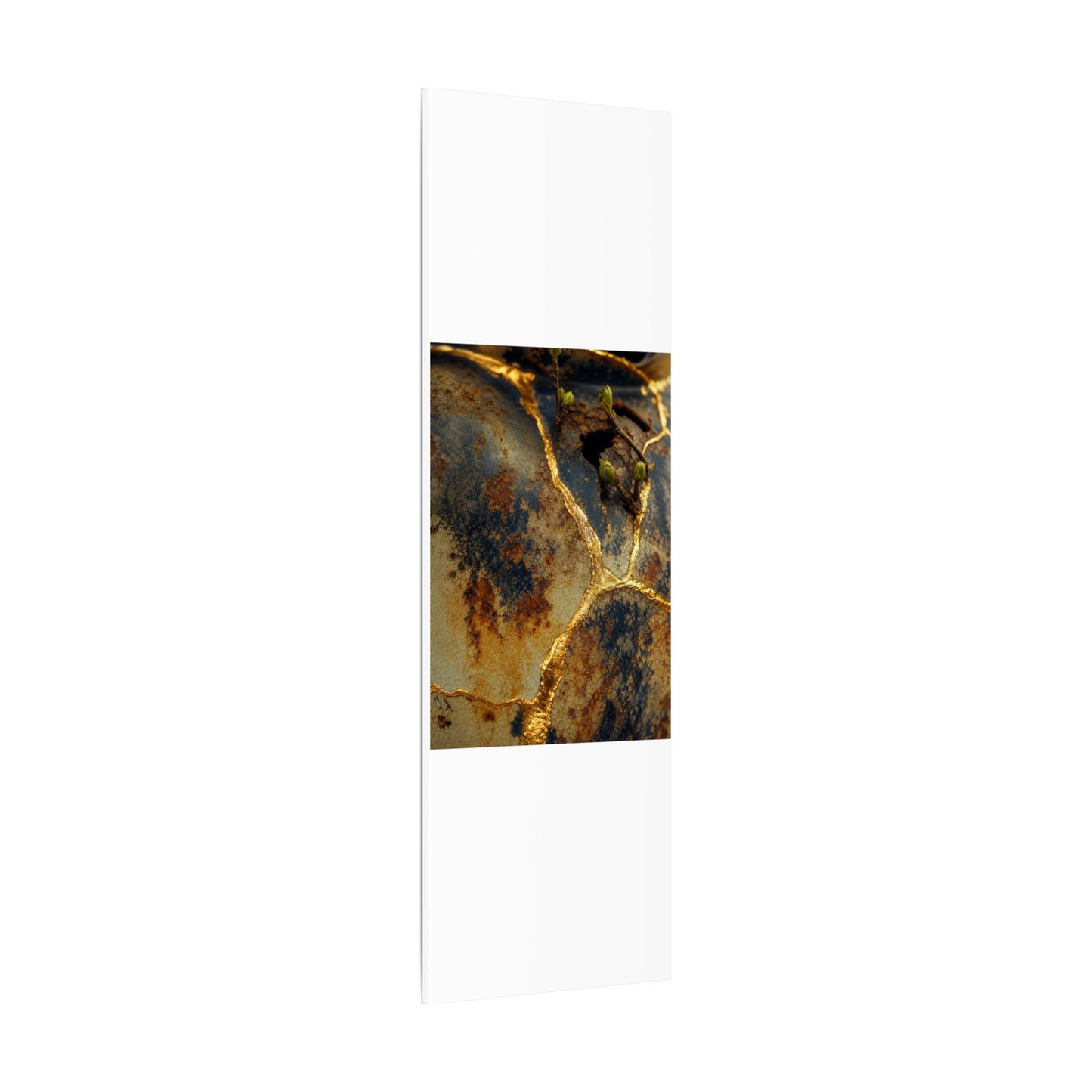 Datsuzoku Rust Patina Canvas Art - Kintsugi Crackle Gold