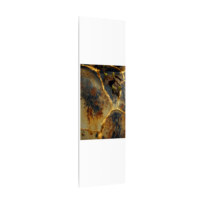 Datsuzoku Rust Patina Canvas Art - Kintsugi Crackle Gold