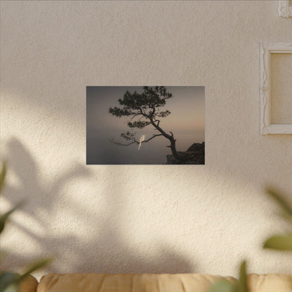 Dawn Pine Tree Canvas Art - Dark Japandi Datsuzoku