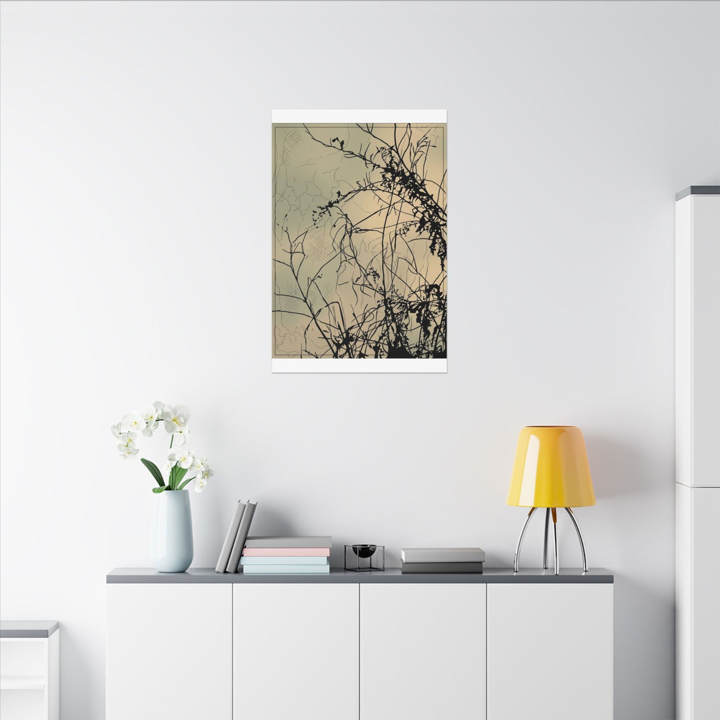 Golden Hour Shadow Play Canvas Art - Japandi Mono No Aware
