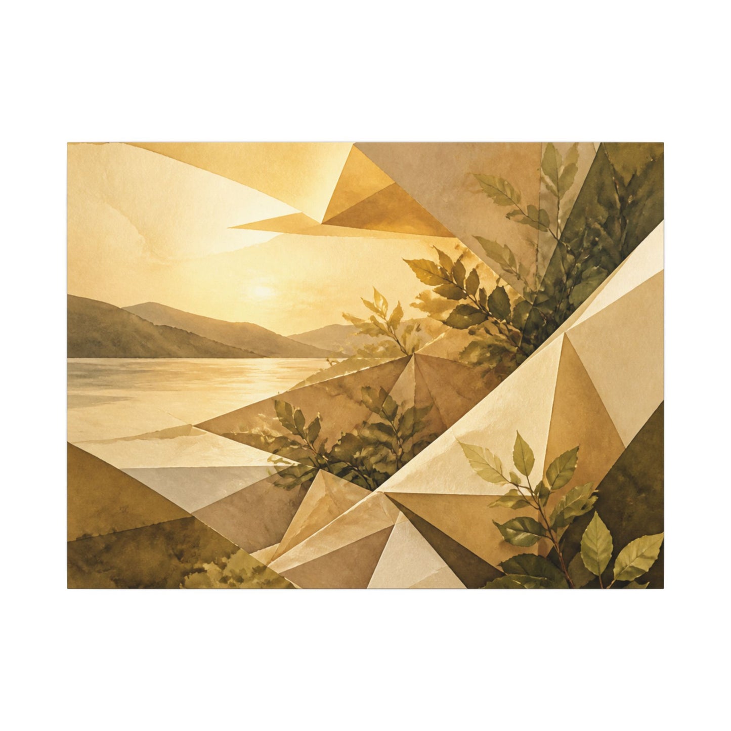 Golden Hour Paper Fold Canvas Art - Japandi Ma