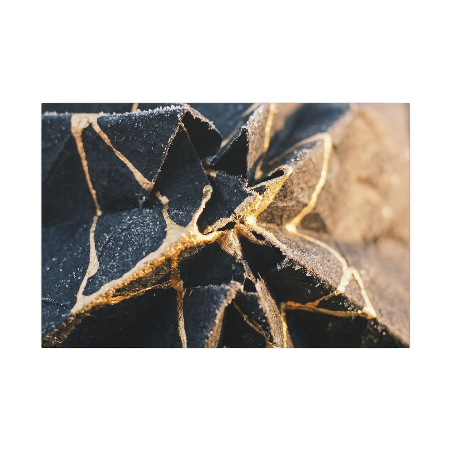 Winter Paper Fold Gold Repair Canvas Art | Resilient Decor Art Print
