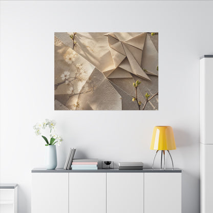 Golden Hour Paper Fold Canvas Art - Japandi Fukinsei