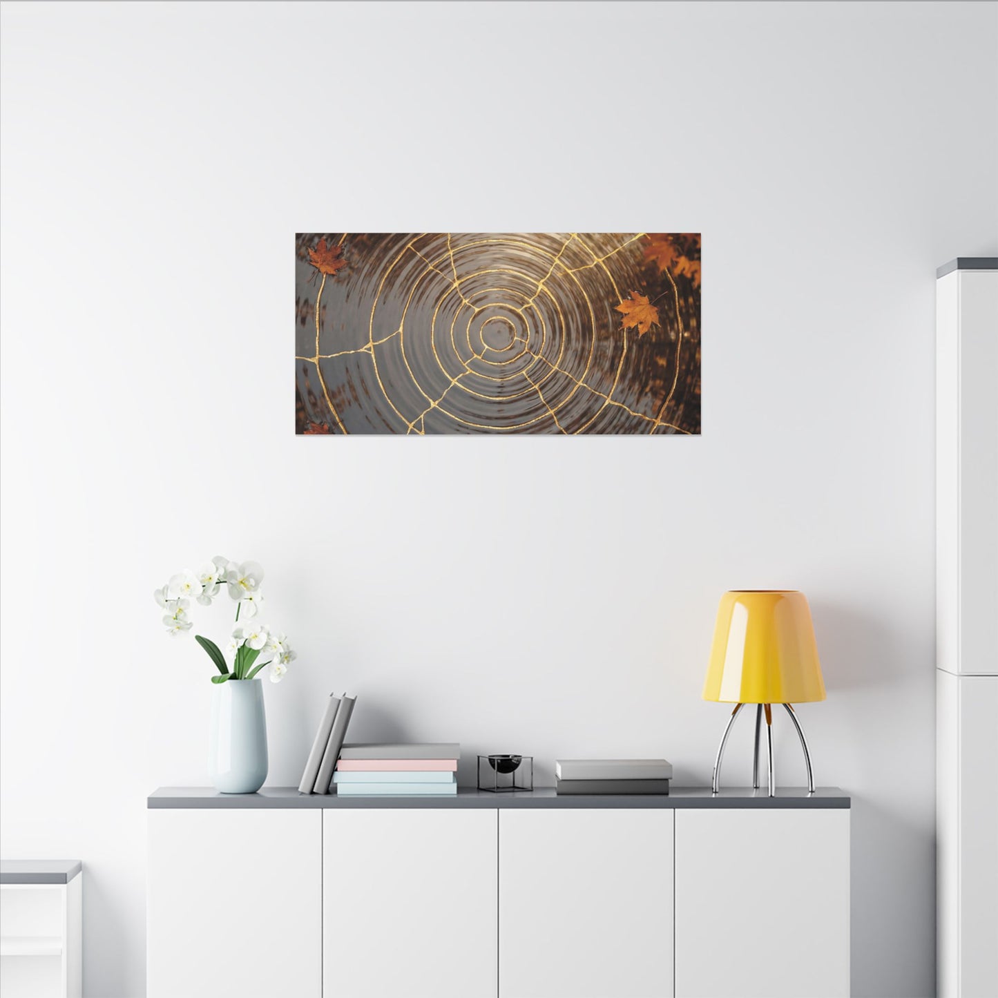 Artful Water Ripple Canvas Art - Gold Vein Kintsugi