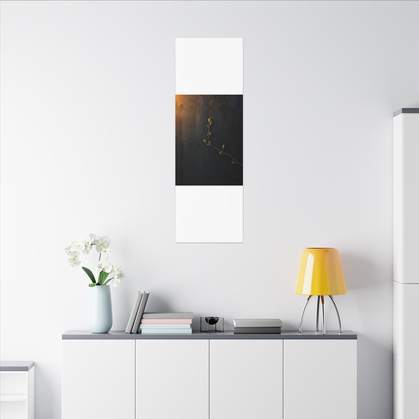 Dark Japandi Rust Patina in Golden Hour | Moody Minimal Canvas Art