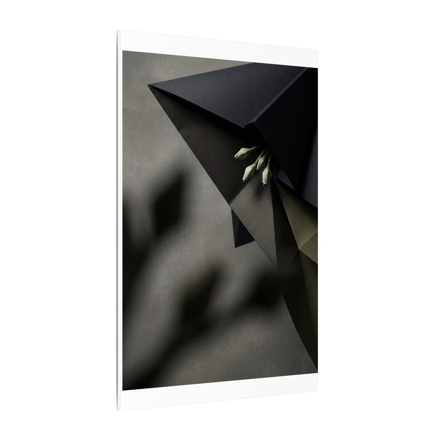 Paper Fold Moody Minimal Canvas Art | Luxurious Dark Japandi Art