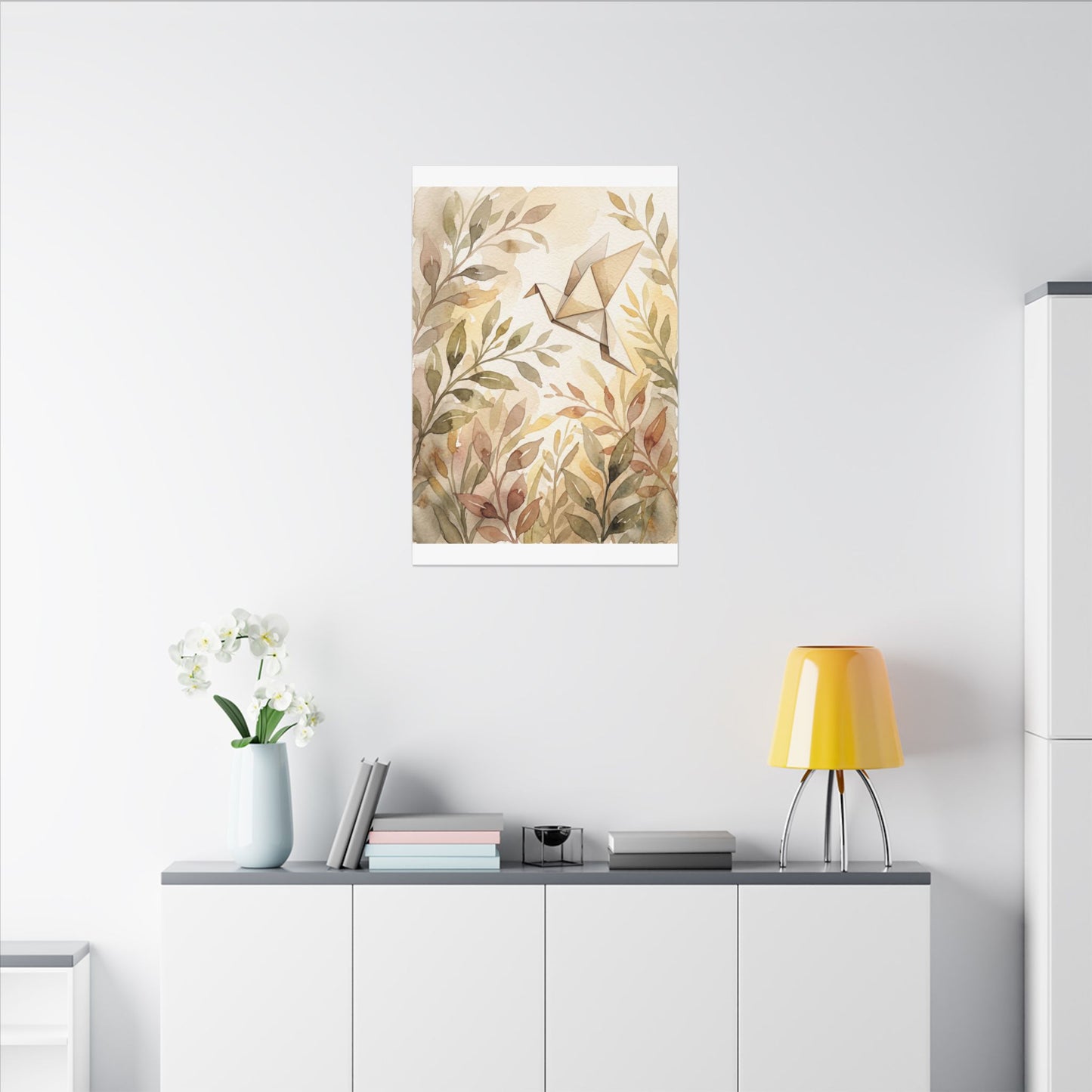 Fukinsei Paper Fold Canvas Art - Japandi Watercolor