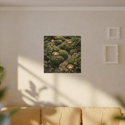 Moss Close Up Japanese Pattern Canvas Art | Neutral Japandi Art
