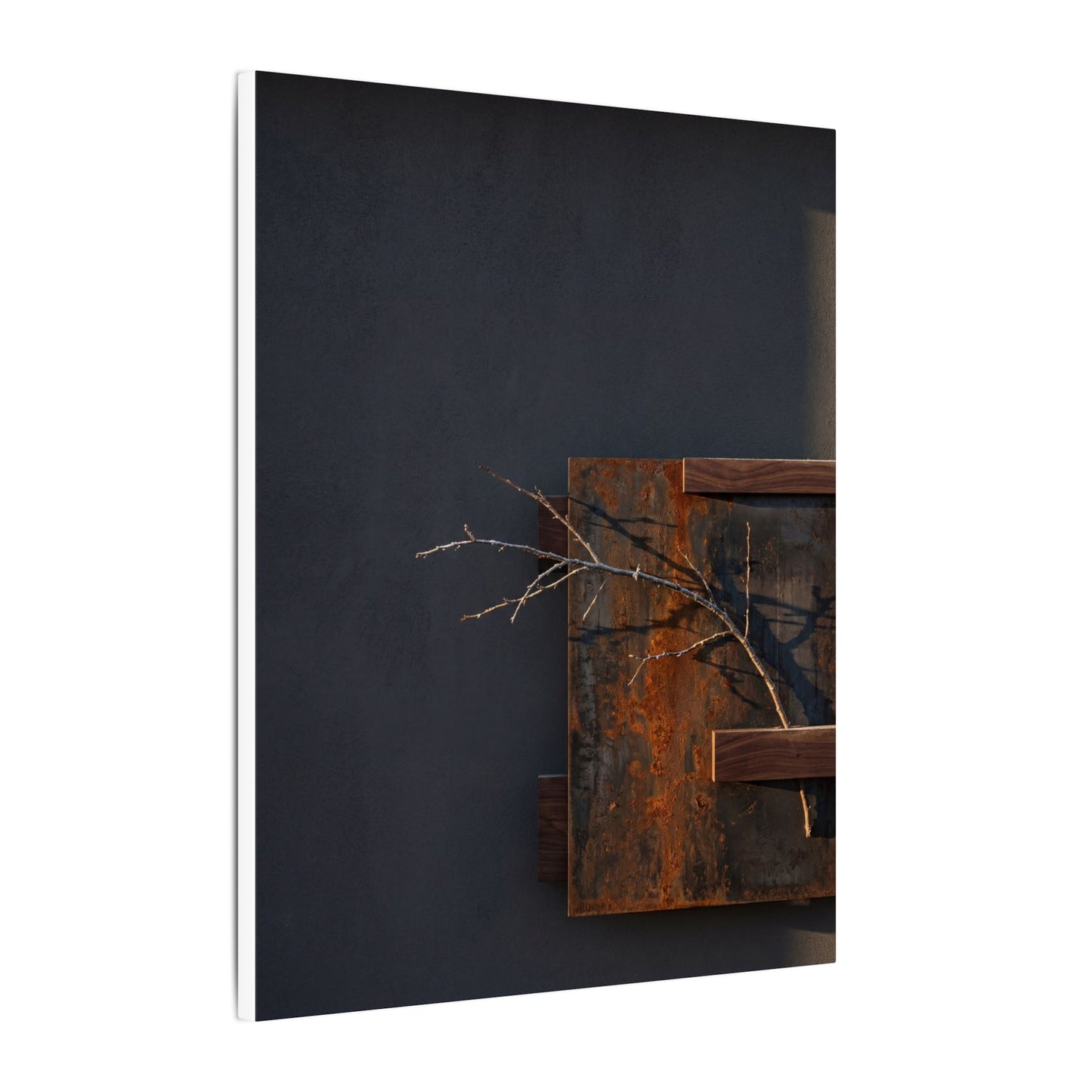 Ma Rust Patina Canvas Art - Dark Japandi Dark Texture