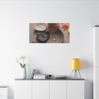 Candlelight Broken Pottery Canvas Art - Japandi Ma