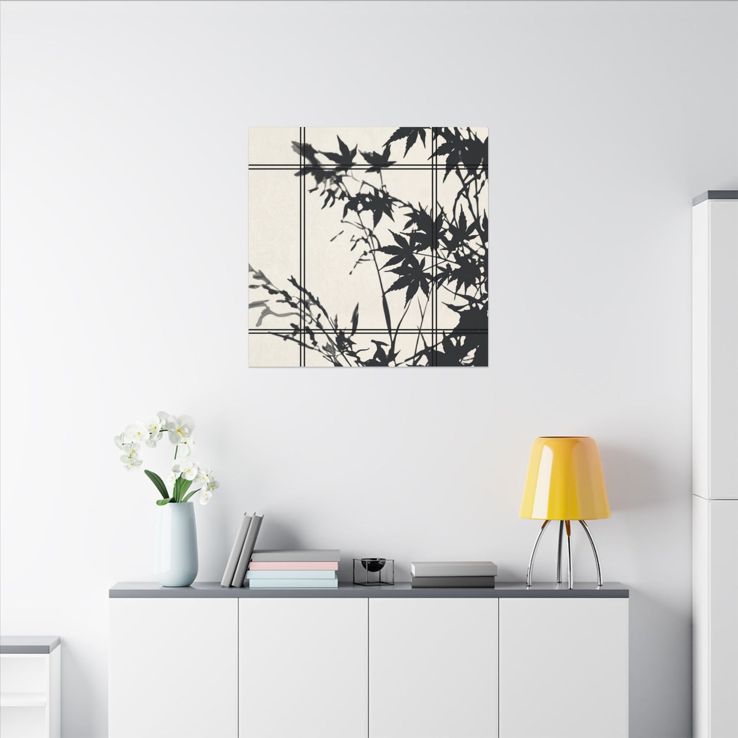 Shoji Screen Canvas Art | Summer Japandi Minimal Line Art