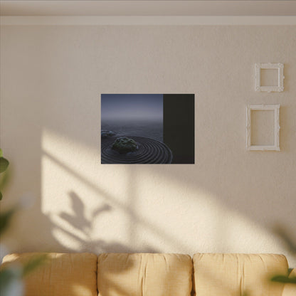 Ma Rock Garden Canvas Art - Dark Japandi Moody Minimal