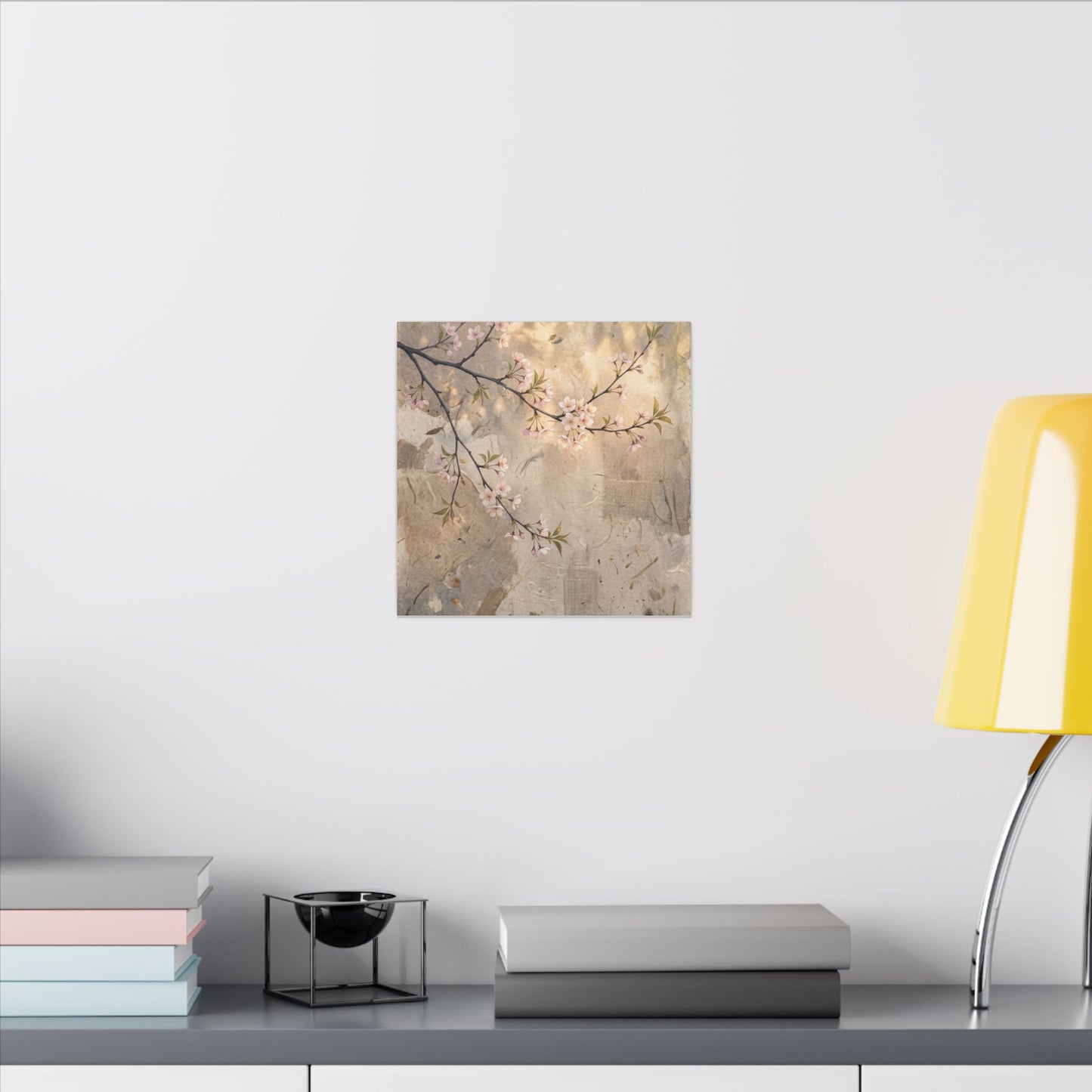 Summer Cherry Blossom Texture Canvas Art | Neutral Decor