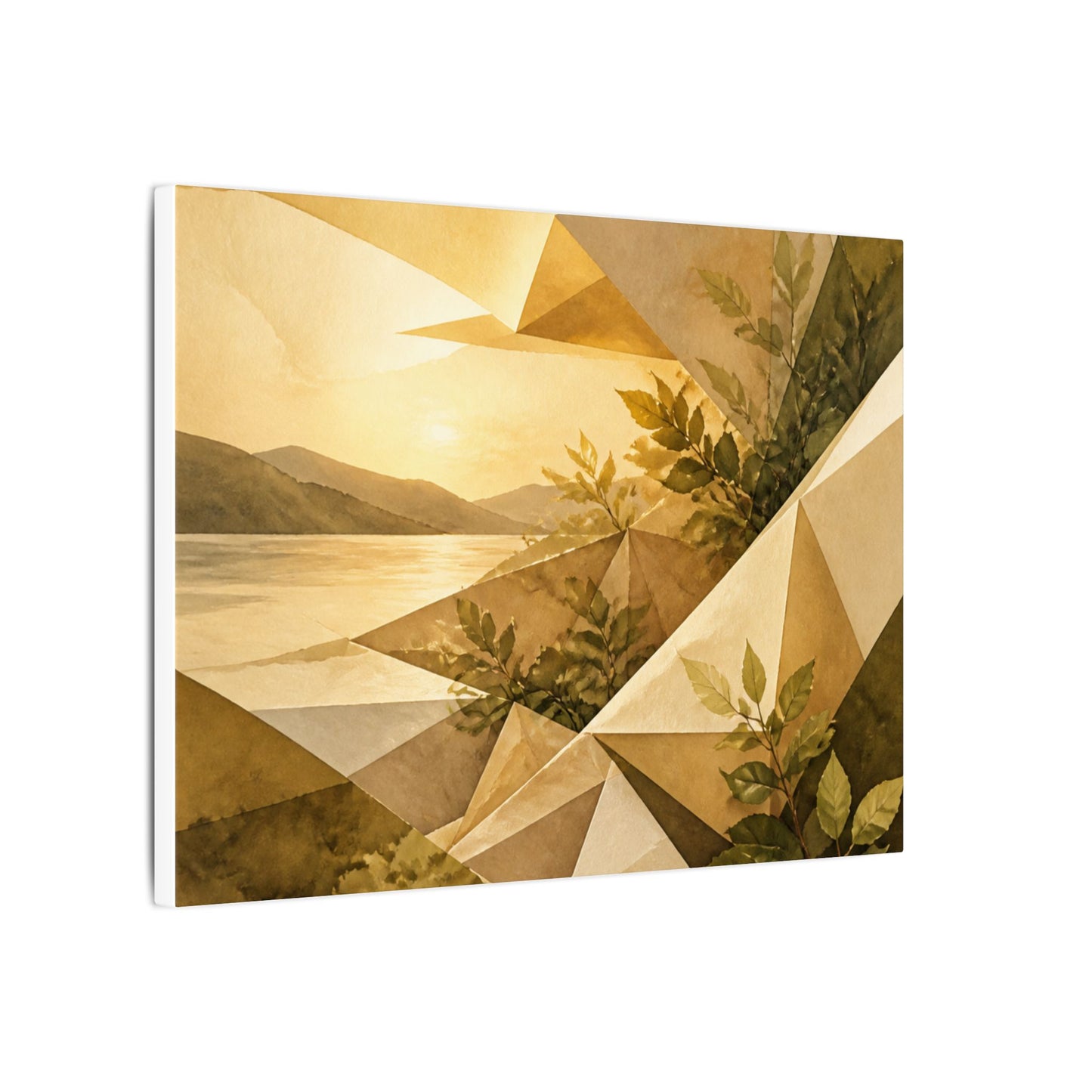 Golden Hour Paper Fold Canvas Art - Japandi Ma