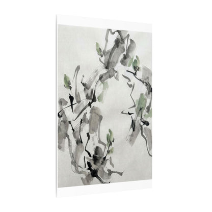 Zen Ink Brushstroke in Overcast | Sumi E Canvas Art