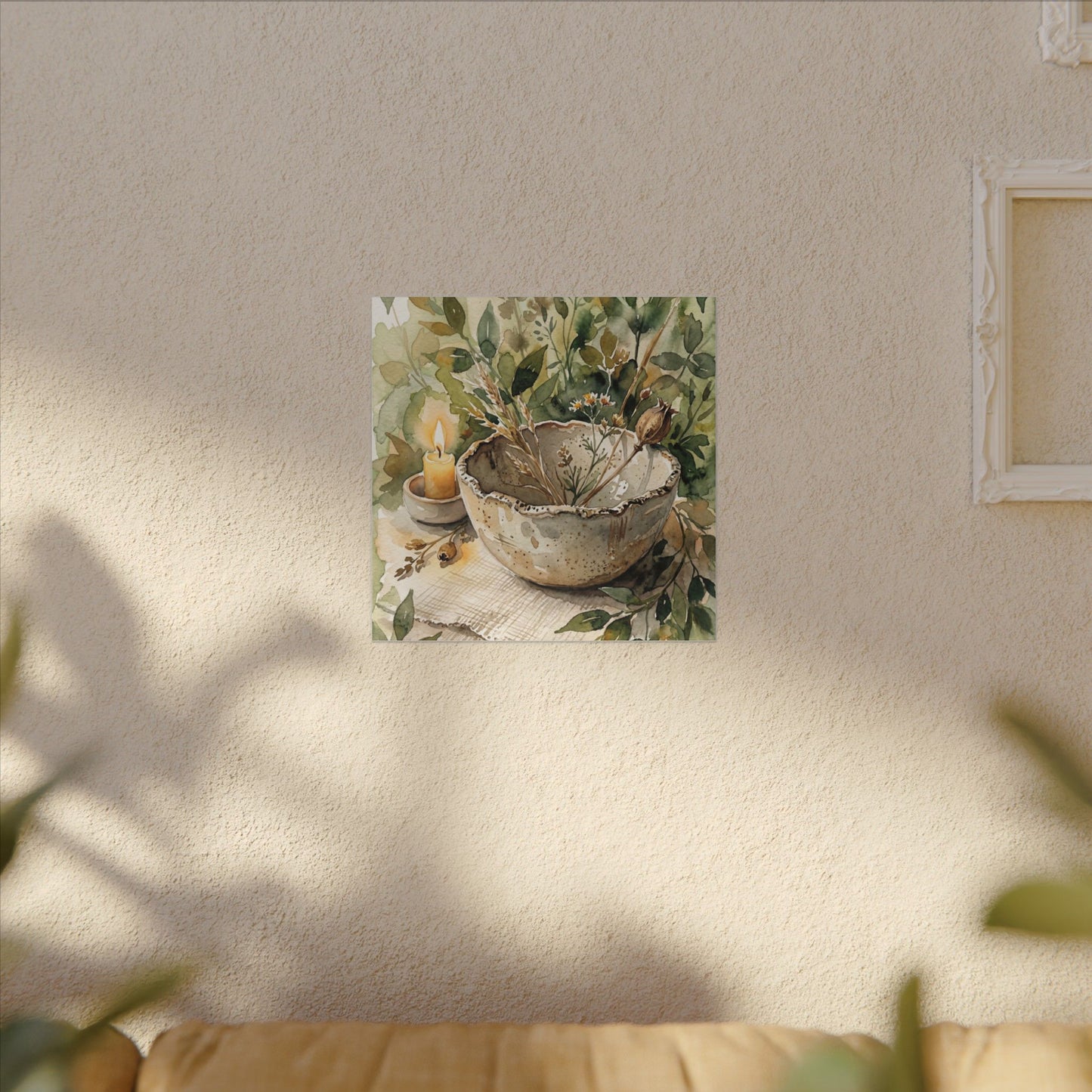 Ceramic Bowl Summer Canvas Art | Japandi Elegant Design