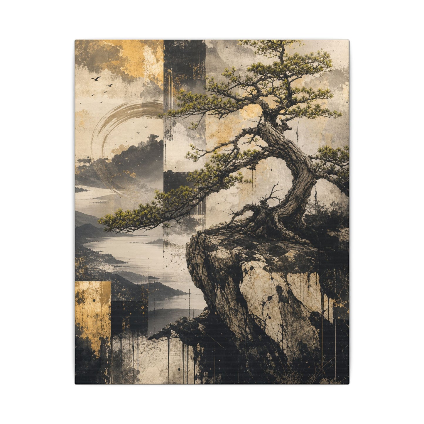 Golden Hour Pine Tree Canvas Art - Japandi Datsuzoku