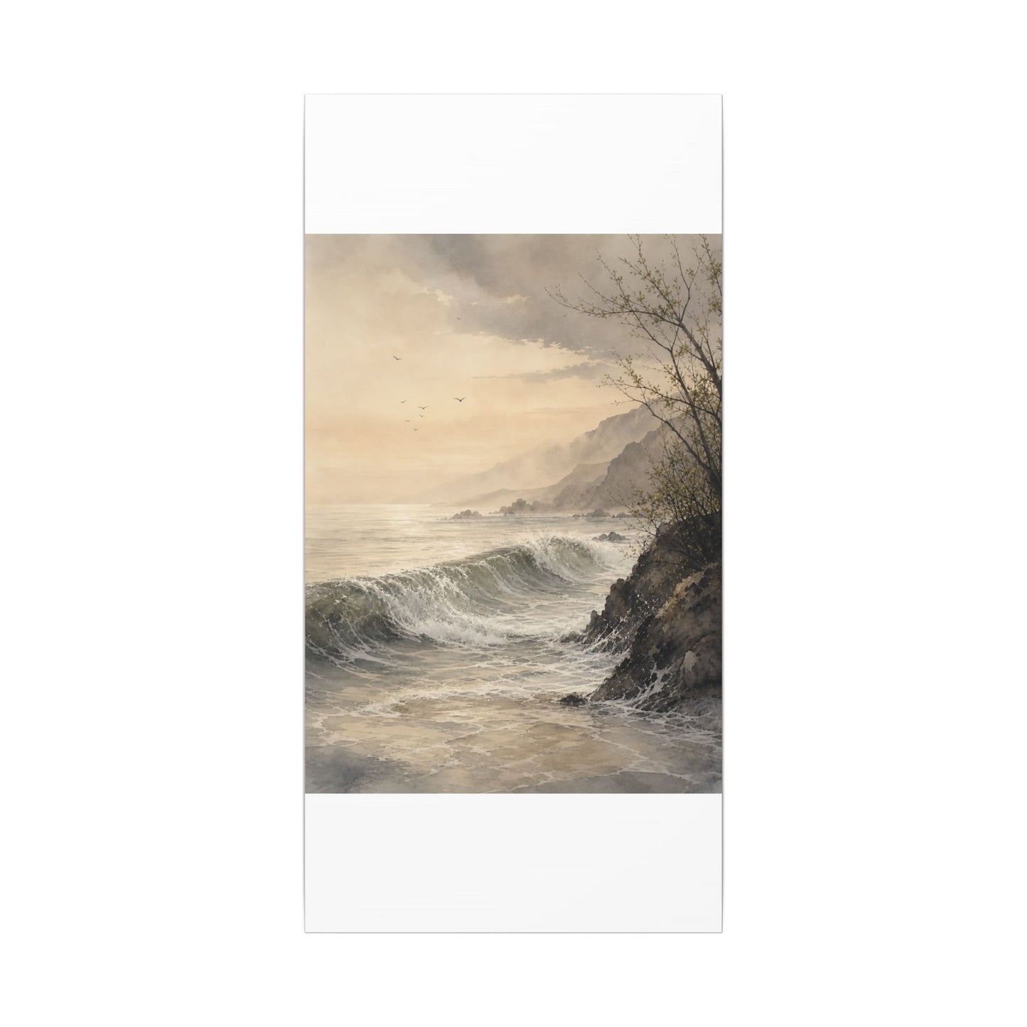 Ocean Wave Spring Canvas Art | Japandi Elegant Design