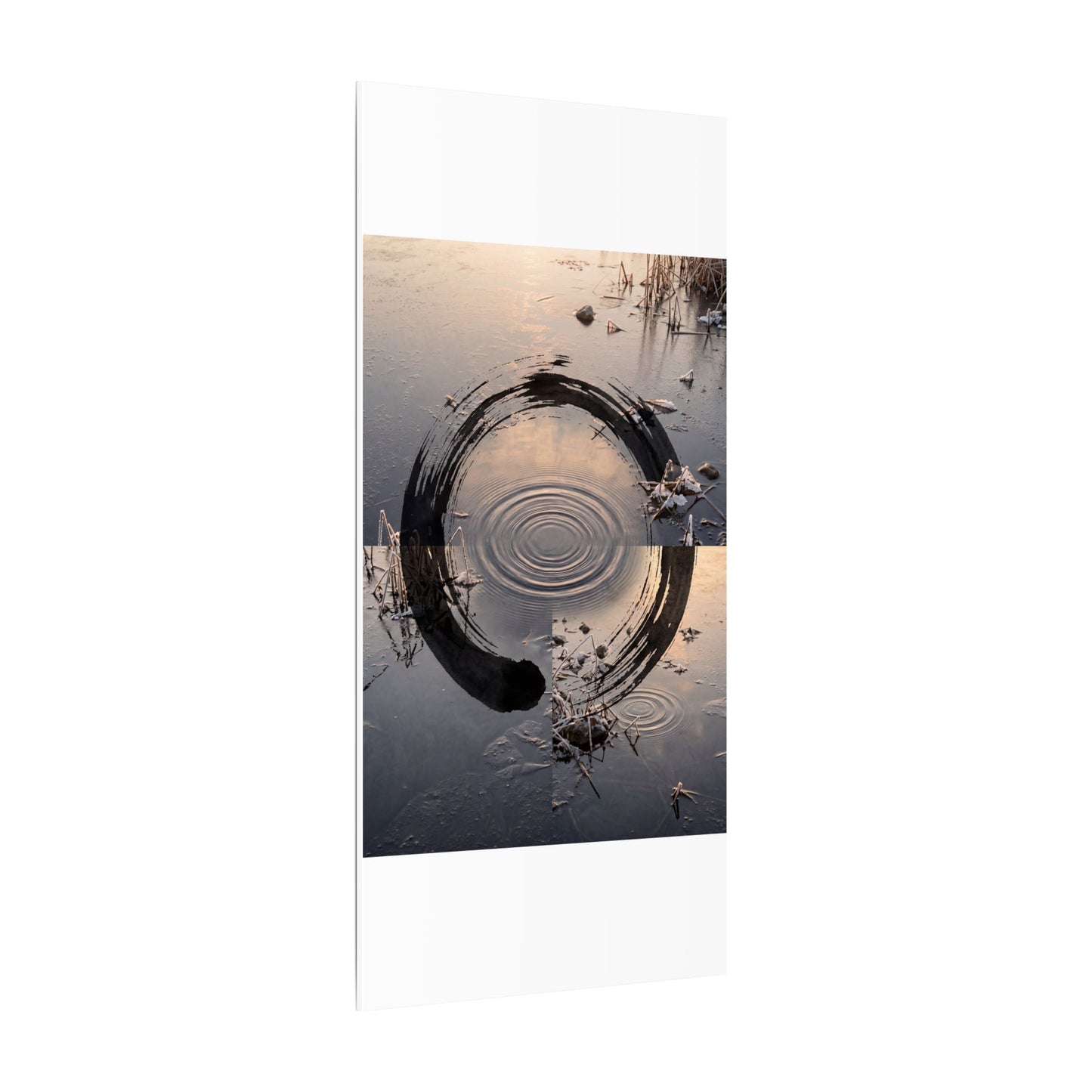 Winter Water Ripple Enso Canvas Art | Tranquil Decor