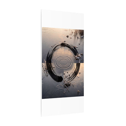 Winter Water Ripple Enso Canvas Art | Tranquil Decor