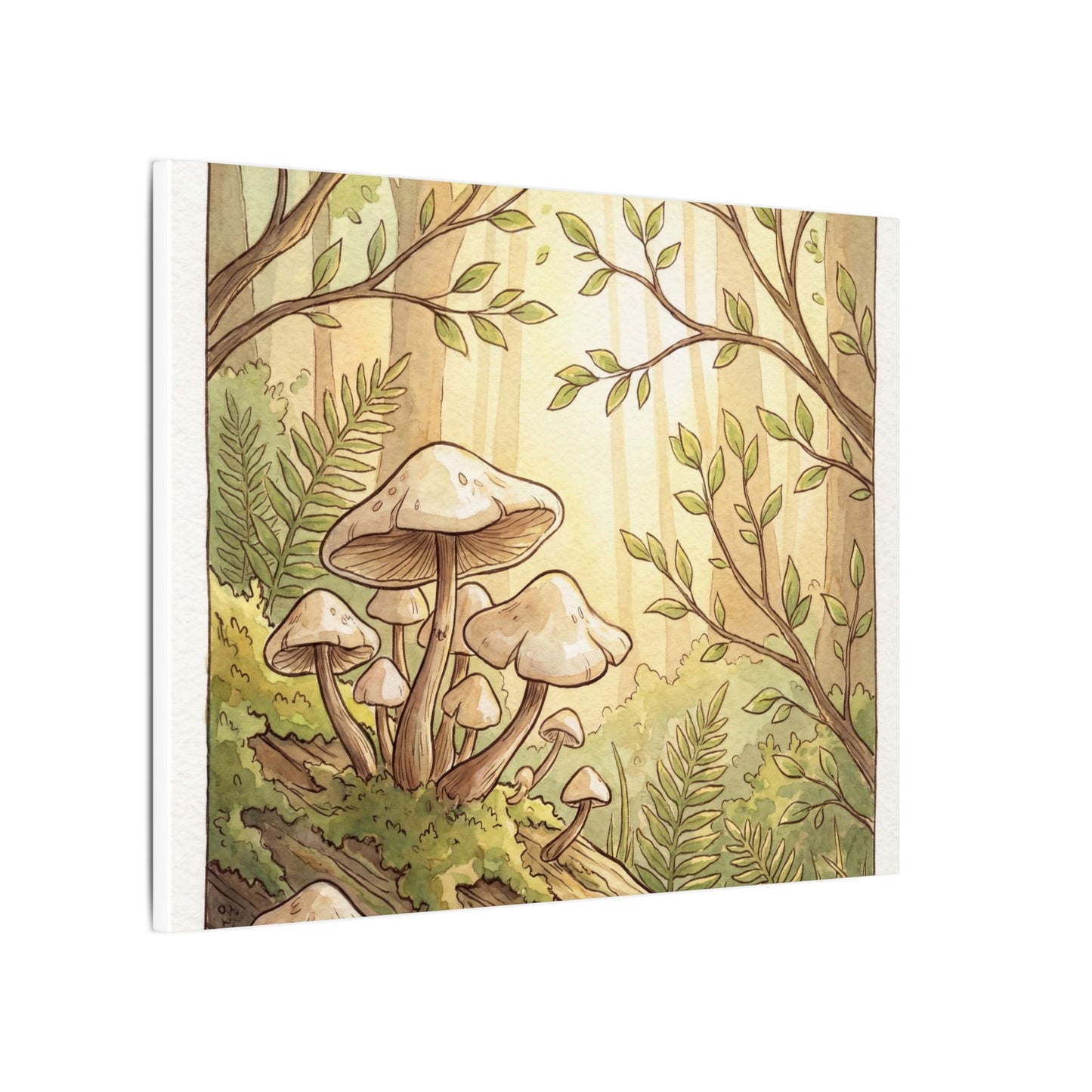 Spring Wild Mushrooms Mushroom Illustration Canvas Art | Cozy Decor
