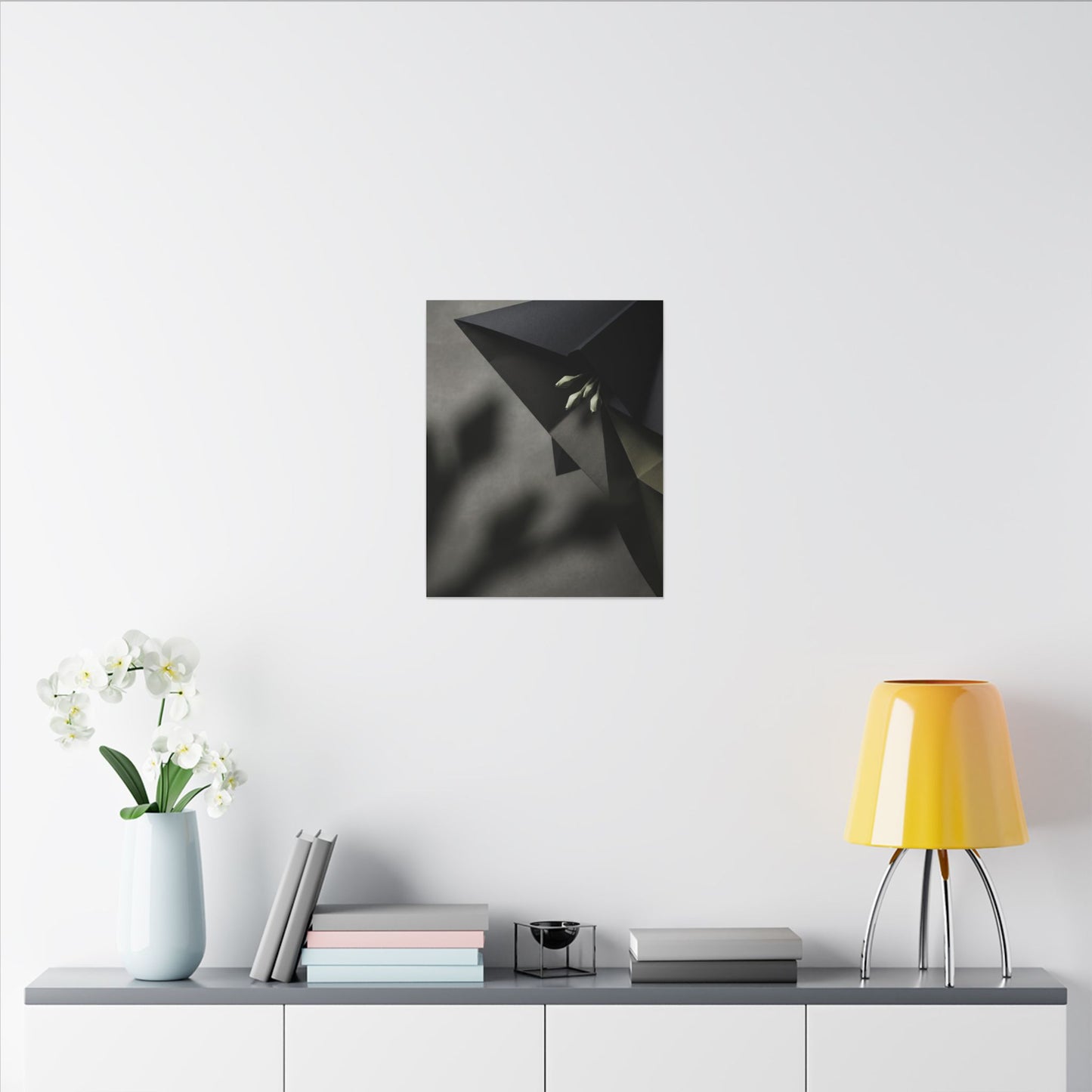 Paper Fold Moody Minimal Canvas Art | Luxurious Dark Japandi Art