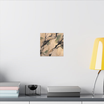 Japandi Shadow Play in Golden Hour | Watercolor Canvas Art