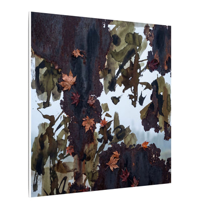 Rust Patina Charcoal Ink Canvas Art | Sophisticated Dark Japandi Art
