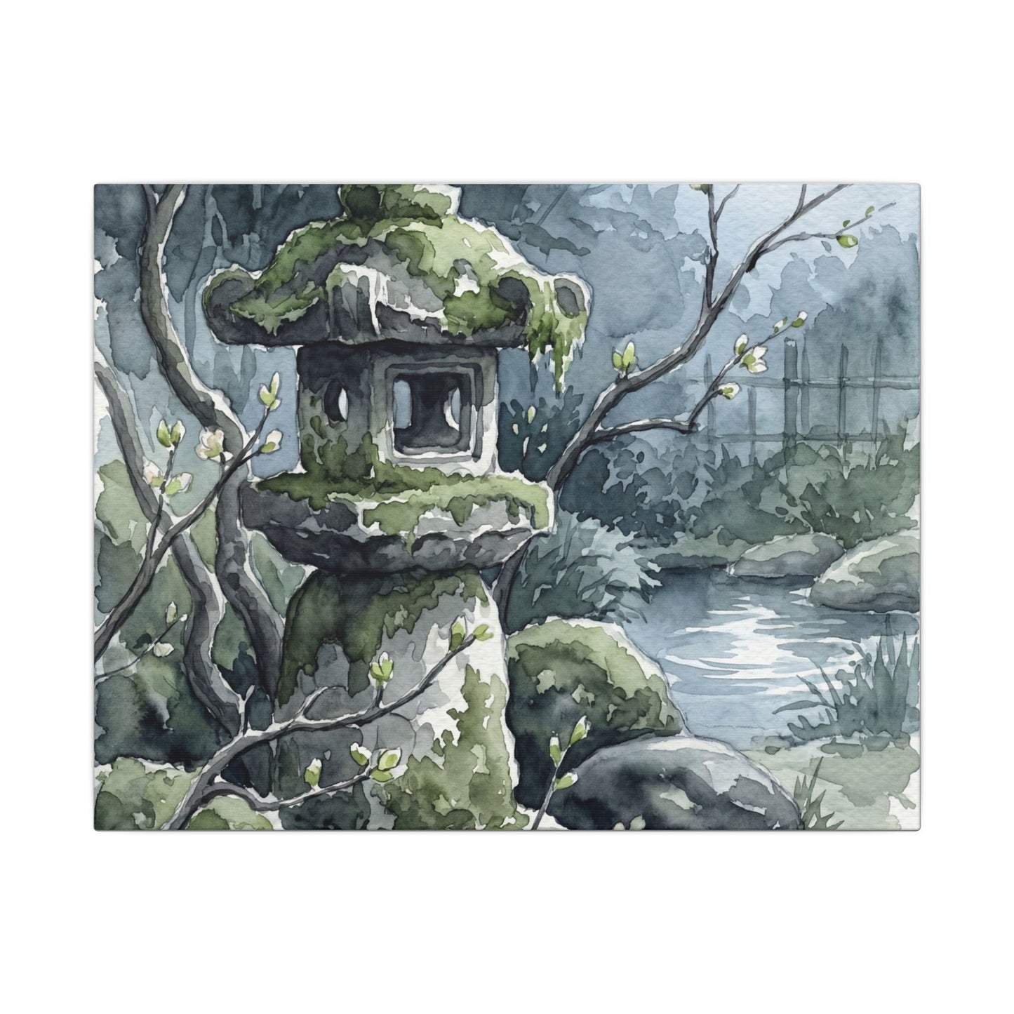 Moonlight Stone Lantern Canvas Art - Japandi Seijaku