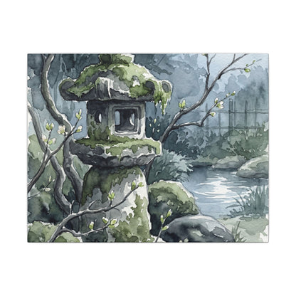 Moonlight Stone Lantern Canvas Art - Japandi Seijaku