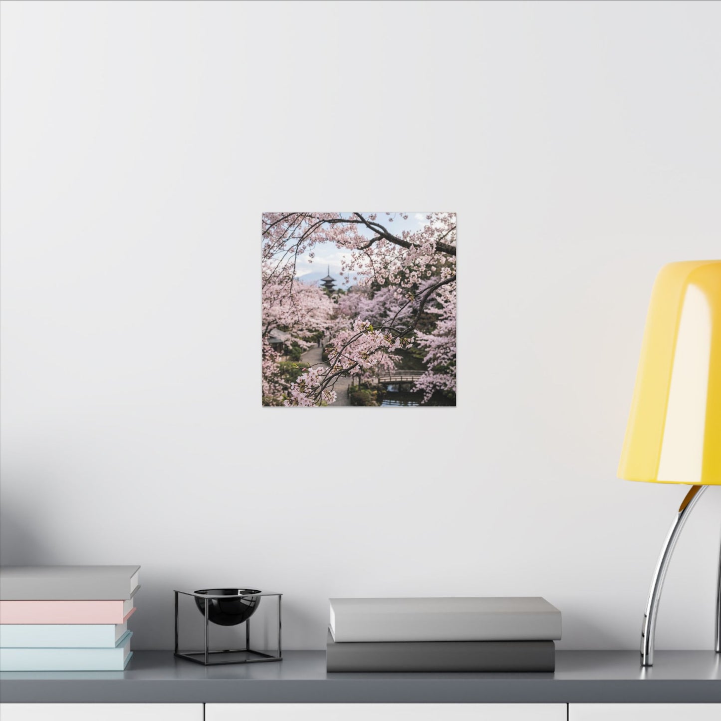 Fukinsei Cherry Blossom Canvas Art - Dark Japandi Moody Minimal