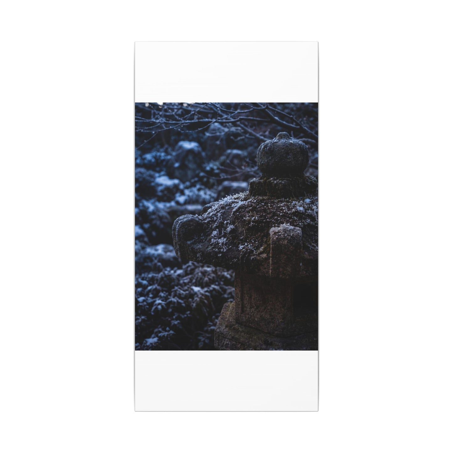 Moody Stone Lantern Canvas Art - Shadow Zen Dark Japandi