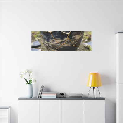 Datsuzoku Ceramic Bowl Canvas Art - Kintsugi Gold Repair