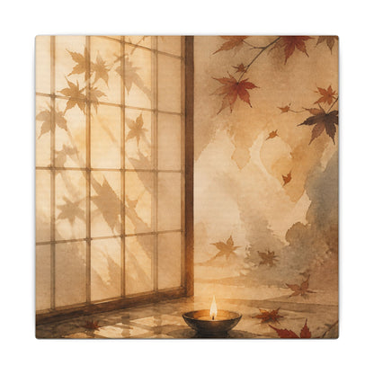 Candlelight Shoji Screen Canvas Art - Japandi Ma