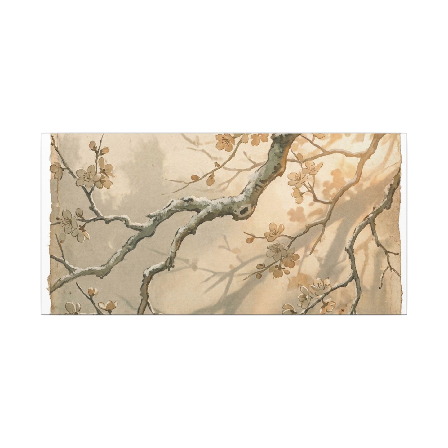 Cherry Blossom Canvas Art | Winter Japandi Japanese Pattern Art
