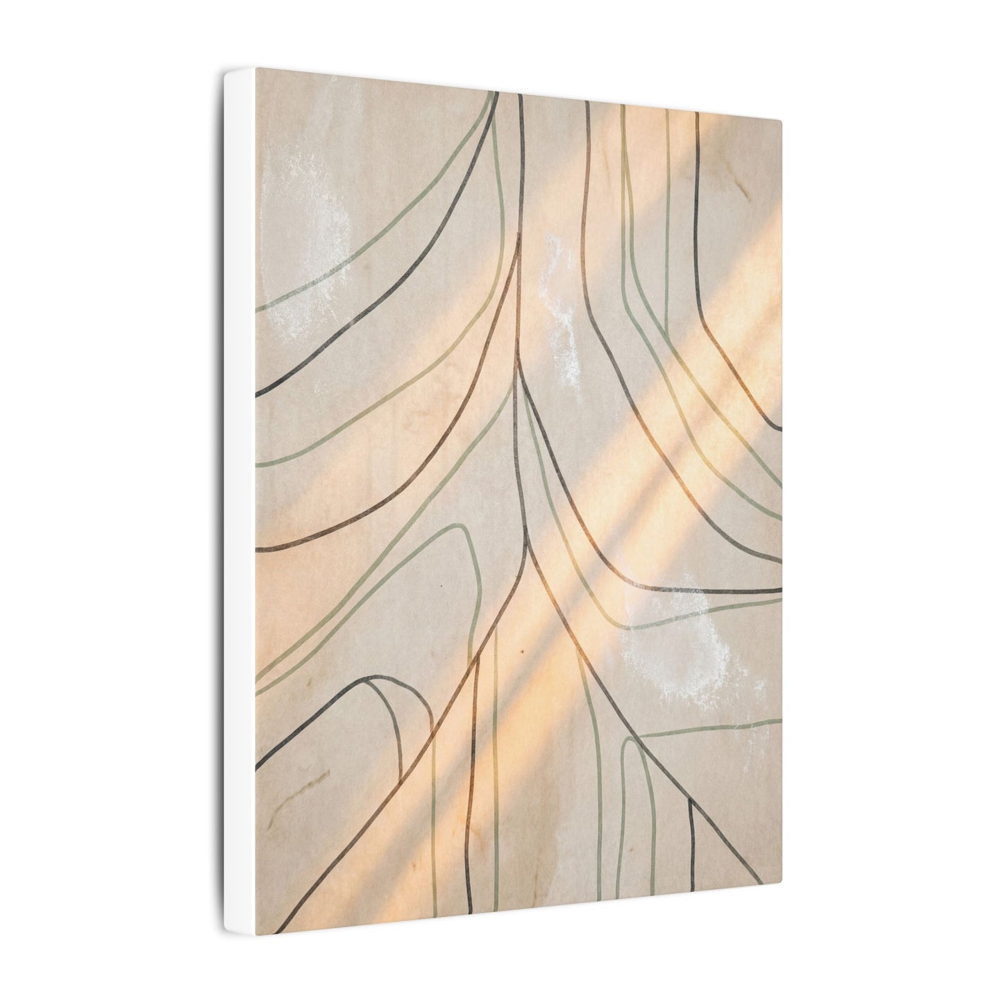 Shoji Screen Minimal Line Canvas Art | Warm Japandi Art
