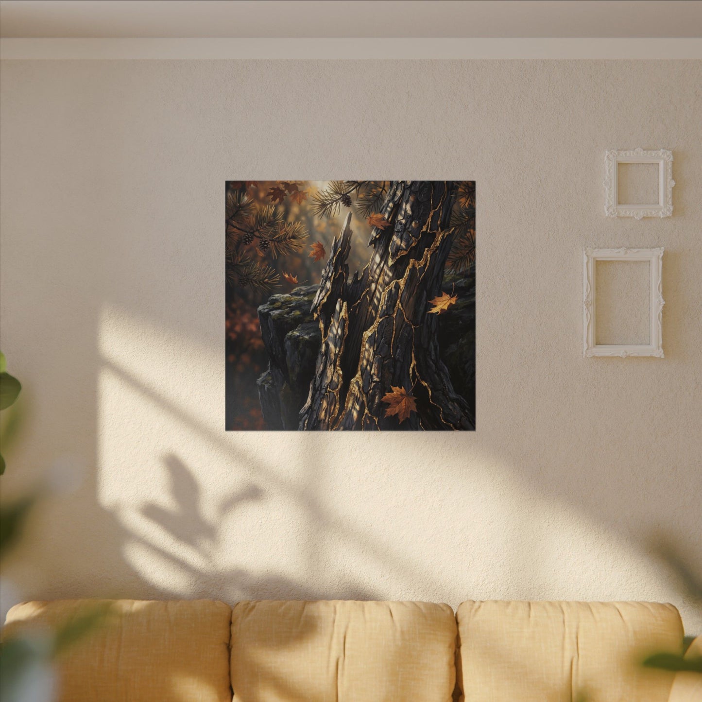 Pine Tree Autumn Canvas Art | Kintsugi Beautiful Design