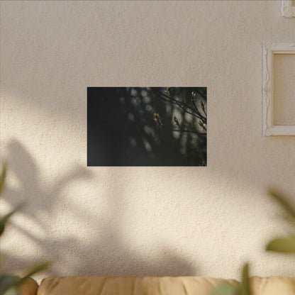 Dark Japandi Shoji Screen in Dappled | Moody Minimal Canvas Art