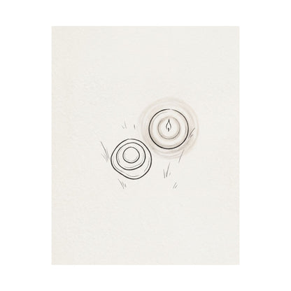 River Stones Minimal Line Wall Art Print | Neutral Japandi Art