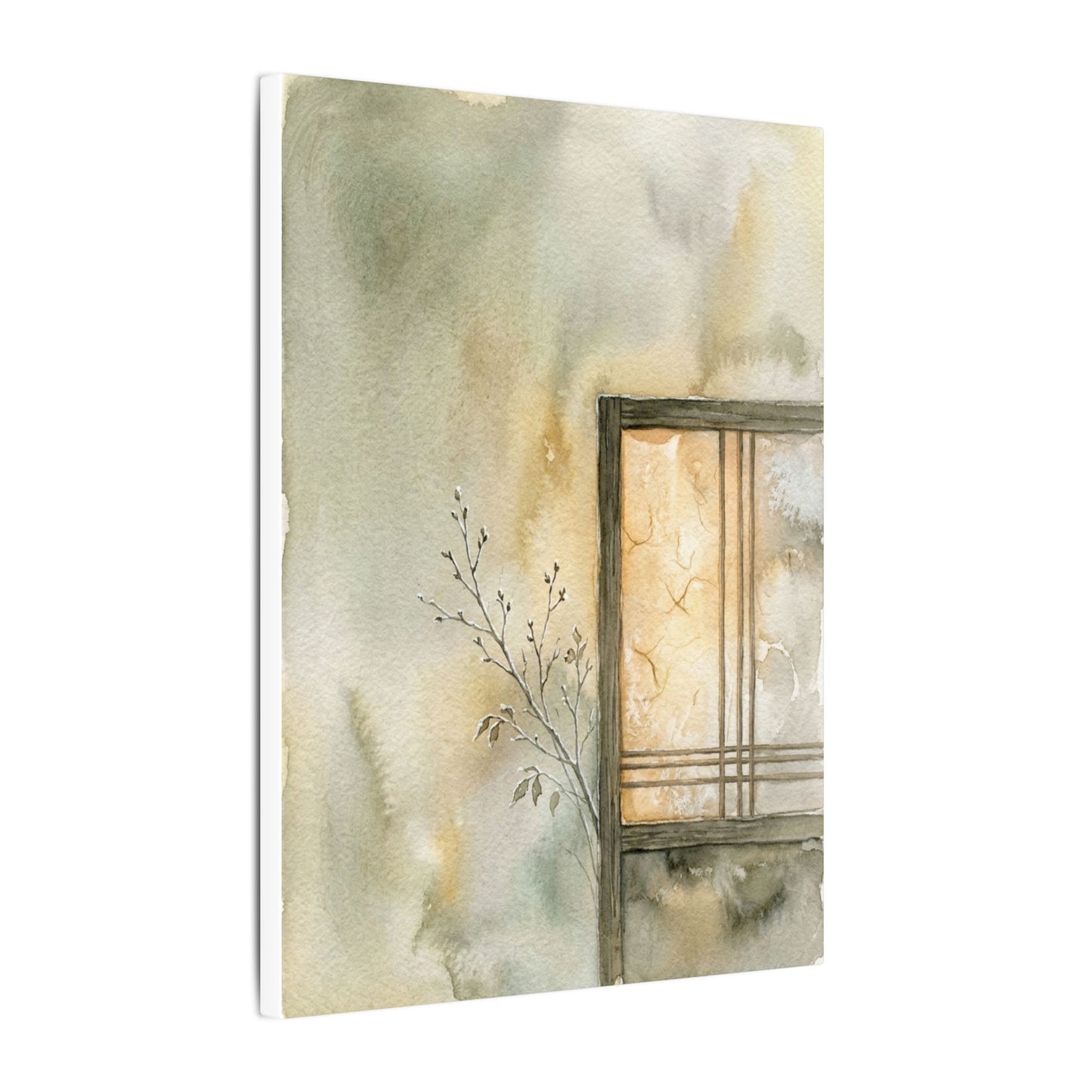 Ma Shoji Screen Canvas Art - Japandi Watercolor