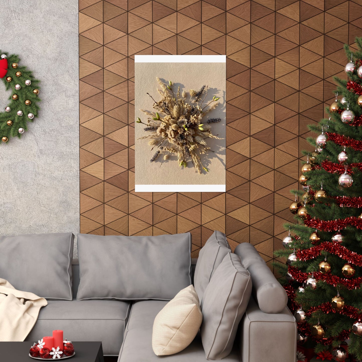 Dried Flowers Spring Wall Art Print | Japandi Neutral Design