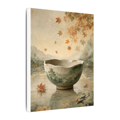 Autumn Ceramic Bowl Watercolor Canvas Art | Cozy Decor