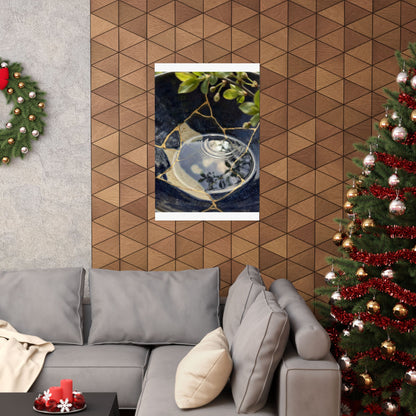 Seijaku Water Ripple Wall Art Print - Kintsugi Gold Repair