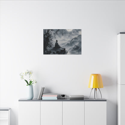 Ink Brushstroke Sumi E Canvas Art | Serene Zen Art
