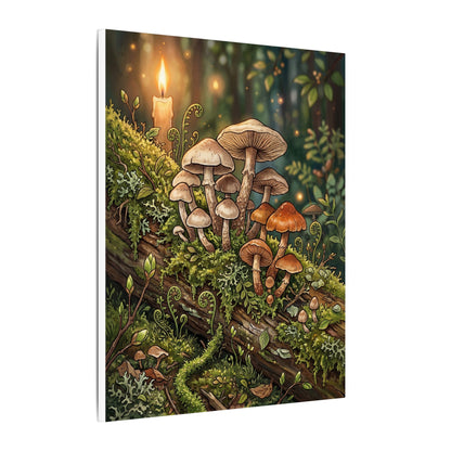 Spring Wild Mushrooms Herbarium Canvas Art | Rustic Decor