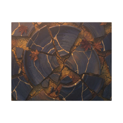 Autumn Cracked Earth Gold Repair Canvas Art | Philosophical Decor