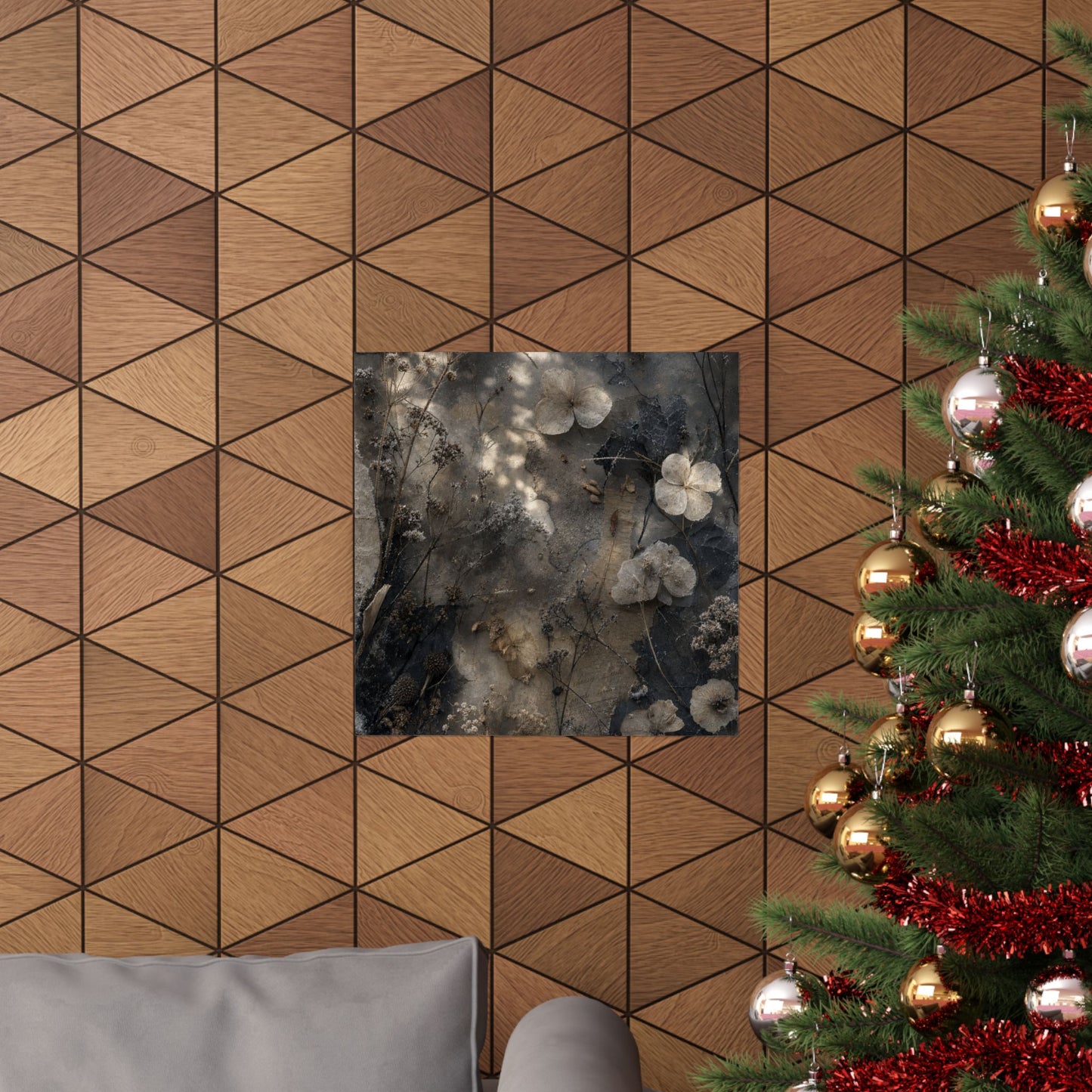Mono No Aware Dried Flowers Wall Art Print - Japandi Texture