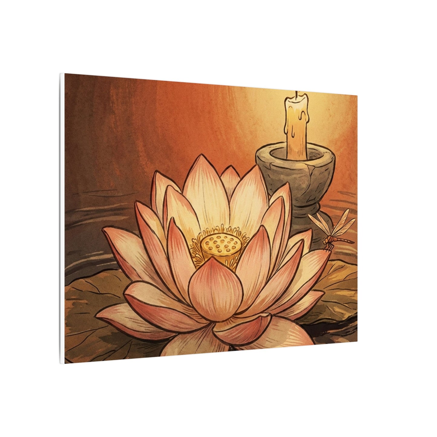 Lotus Flower Summer Canvas Art | Zen Contemplative Design