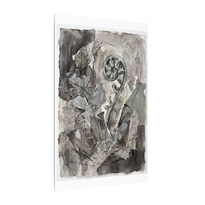 Japandi Fern Unfurling in Overcast | Texture Canvas Art