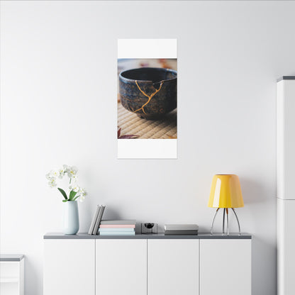 Tea Ceremony Autumn Canvas Art | Kintsugi Healing Design